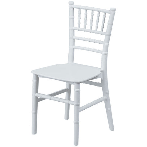 White plastic chair with a classic design on a white background