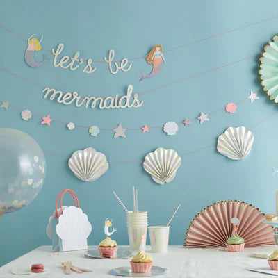 Kids mermaid themed birthday decoration