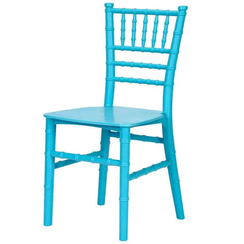 Turquoise chair with a white background