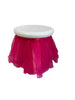 White stool with a pink tulle skirt on a white background