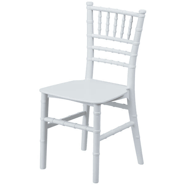 White plastic chair with a classic design on a white background