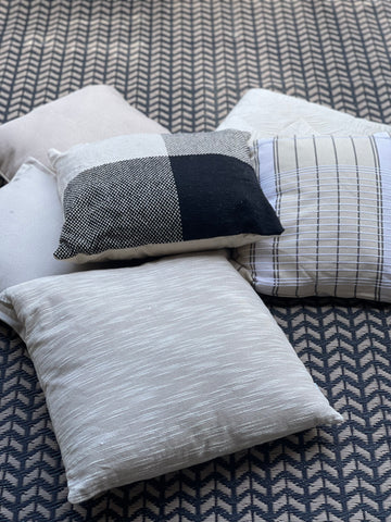Shades of Black/Cream/Beige Cushions (For Hire)