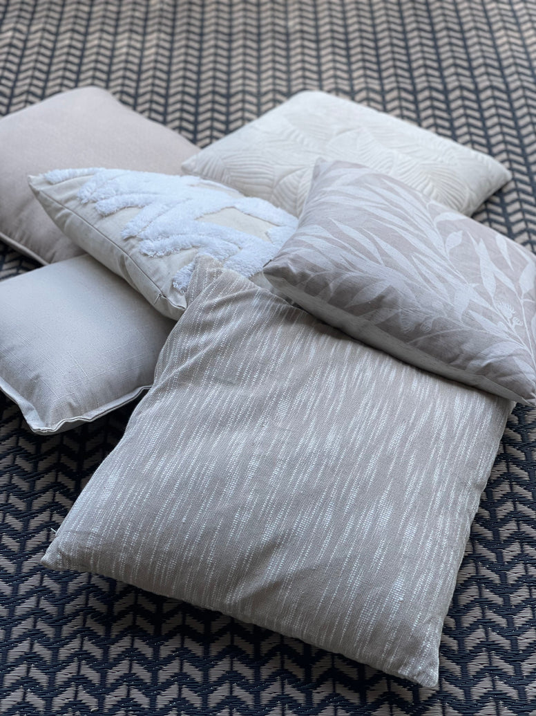 Shades of Cream/Beige Cushions (For Hire)